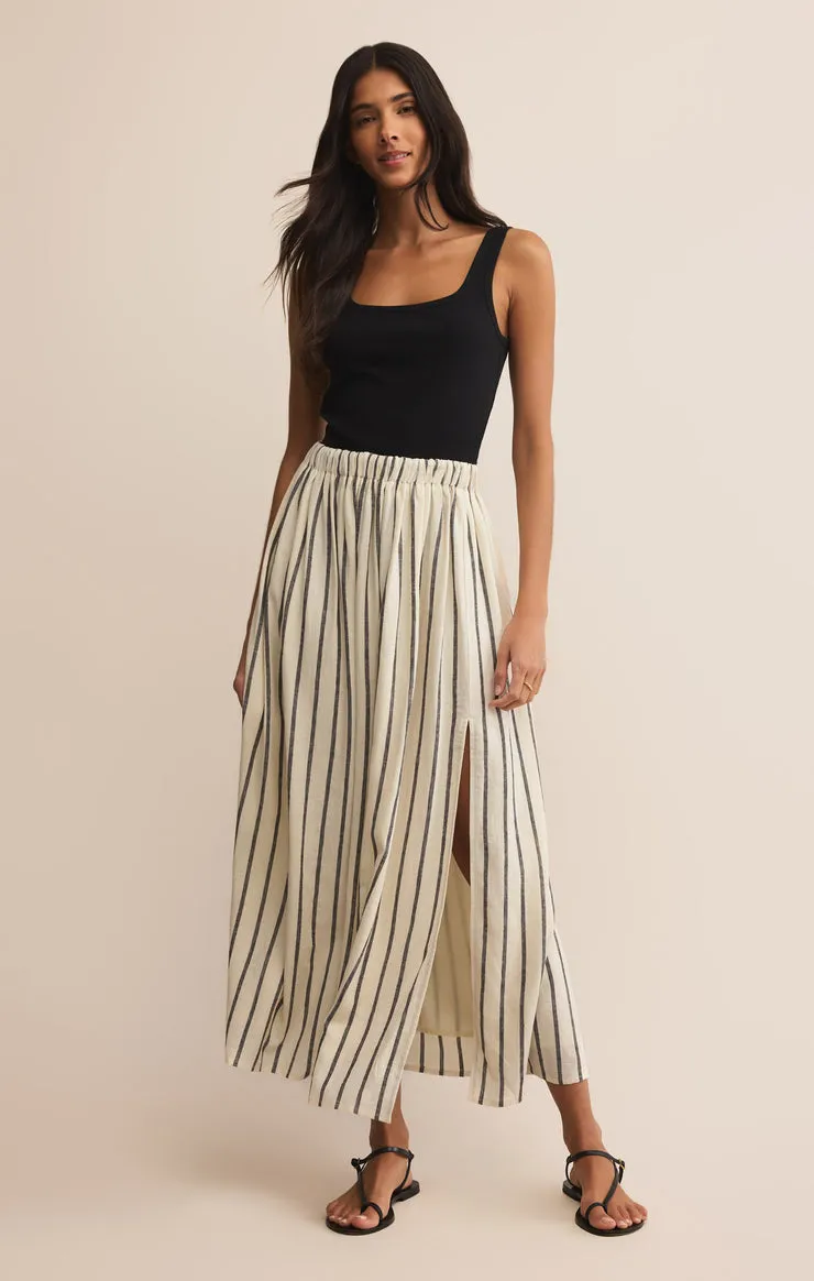 Z-Supply Kassidy Stripe Linen Skirt - Black sold by Sun Diego Boardshops