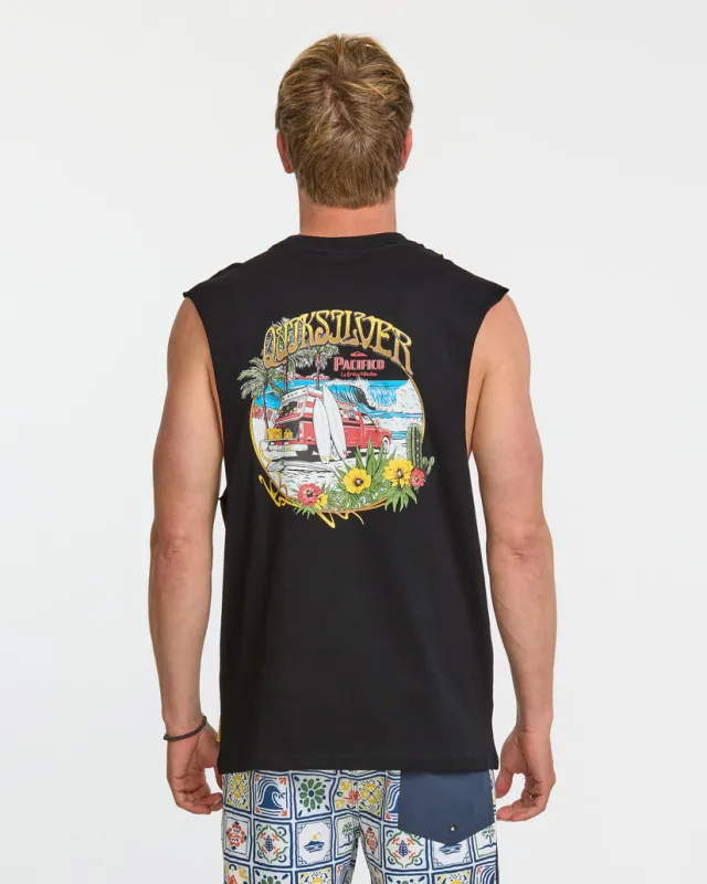 Quiksilver Quiksilver X Pacifico Search For Beauty Muscle Tee - Black sold by Sun Diego Boardshops