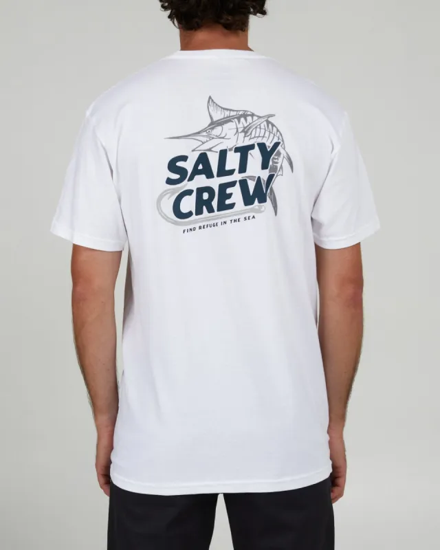 Salty Crew Hook Up White S/S Standard Tee - WHITE sold by Sun Diego Boardshops