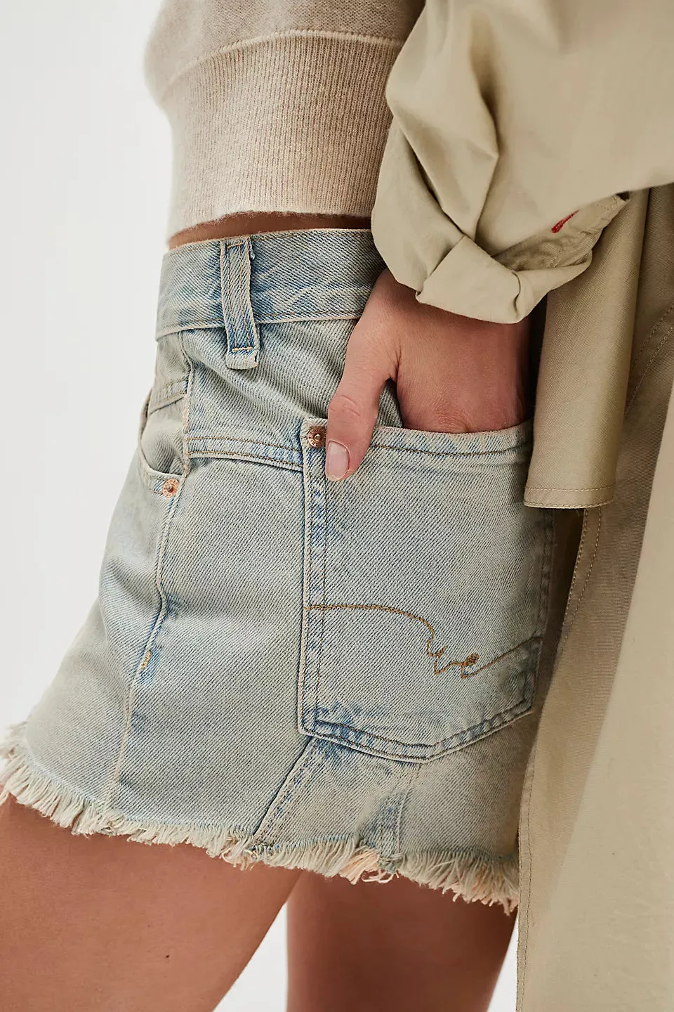 Free People We The Free Now Or Never Denim Shorts - Well Worn sold by Sun Diego Boardshops product image thumbnail 2
