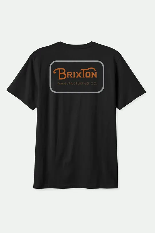 Brixton Grade Standard T-Shirt - Black/Rust/Smoke Grey sold by Sun Diego Boardshops