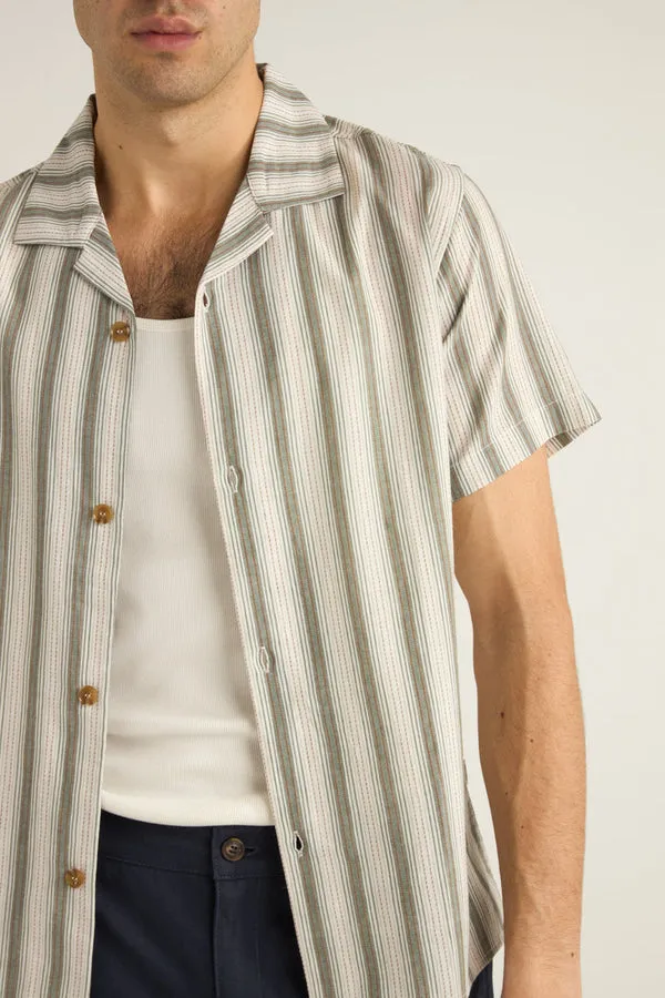 Rhythm Vacation Stripe Short Sleeve Shirt - Fern sold by Sun Diego Boardshops product image thumbnail 2