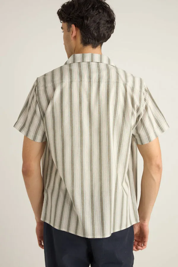 Rhythm Vacation Stripe Short Sleeve Shirt - Fern sold by Sun Diego Boardshops product image thumbnail 3