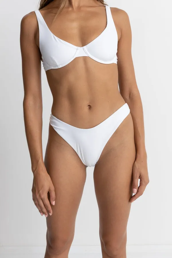 Rhythm Classic Hi Cut Bikini Bottom - White sold by Sun Diego Boardshops
