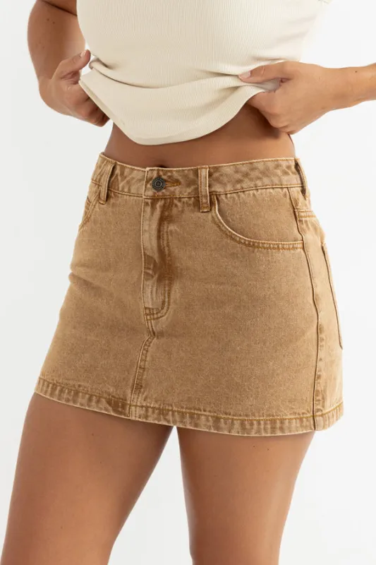 Rhythm Ruby Mini Skirt - Washed Sand sold by Sun Diego Boardshops