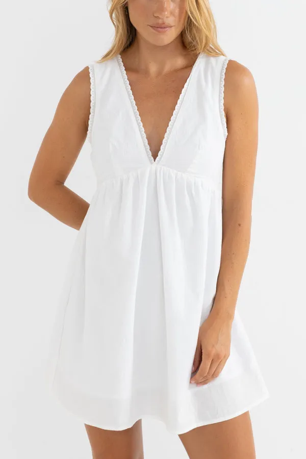 Rhythm Presley Dress - Off White sold by Sun Diego Boardshops