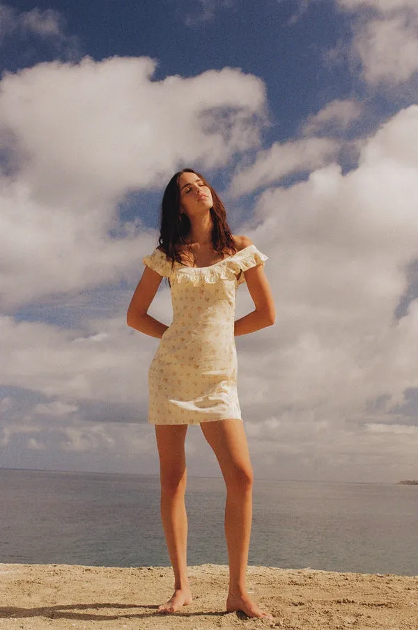 Rhythm Dahlia Off Shoulder Mini Dress - Lemon sold by Sun Diego Boardshops product image thumbnail 2