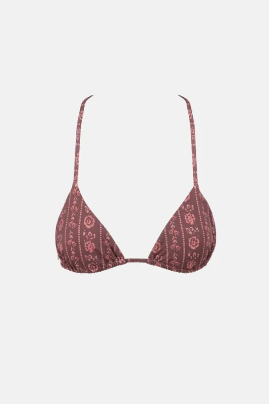 Rhythm Vintage Floral Slide Tri Top - Burgundy made by Rhythm.