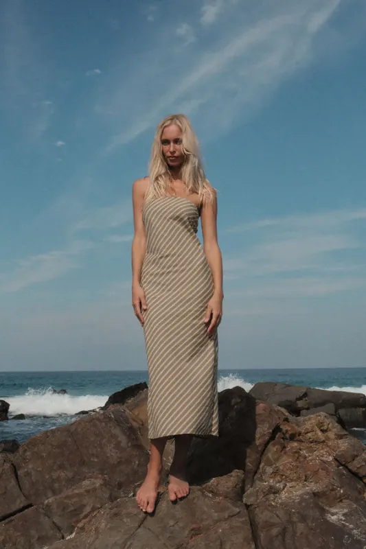 Rhythm Dalias Bias Midi Dress - Olive sold by Sun Diego Boardshops