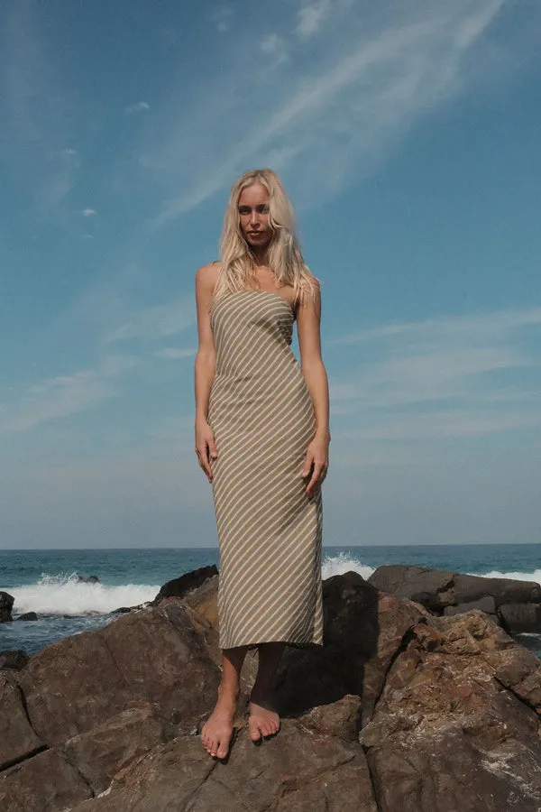 Rhythm Dalias Bias Midi Dress - Olive sold by Sun Diego Boardshops