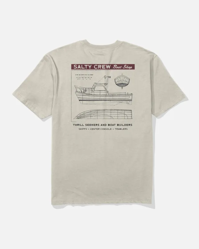 Salty Crew Boat Shop Classic Tee - Bone sold by Sun Diego Boardshops