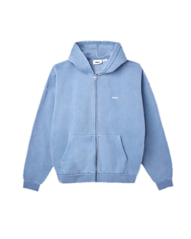 Obey Lowercase Pigment Zip Hood - Coronet Blue sold by Sun Diego Boardshops
