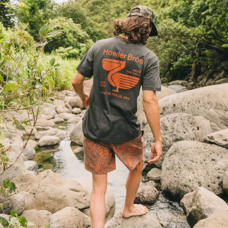 Howler Bros Pelican Postage Pocket T-Shirt - Antique Black made by Sun Diego Boardshops