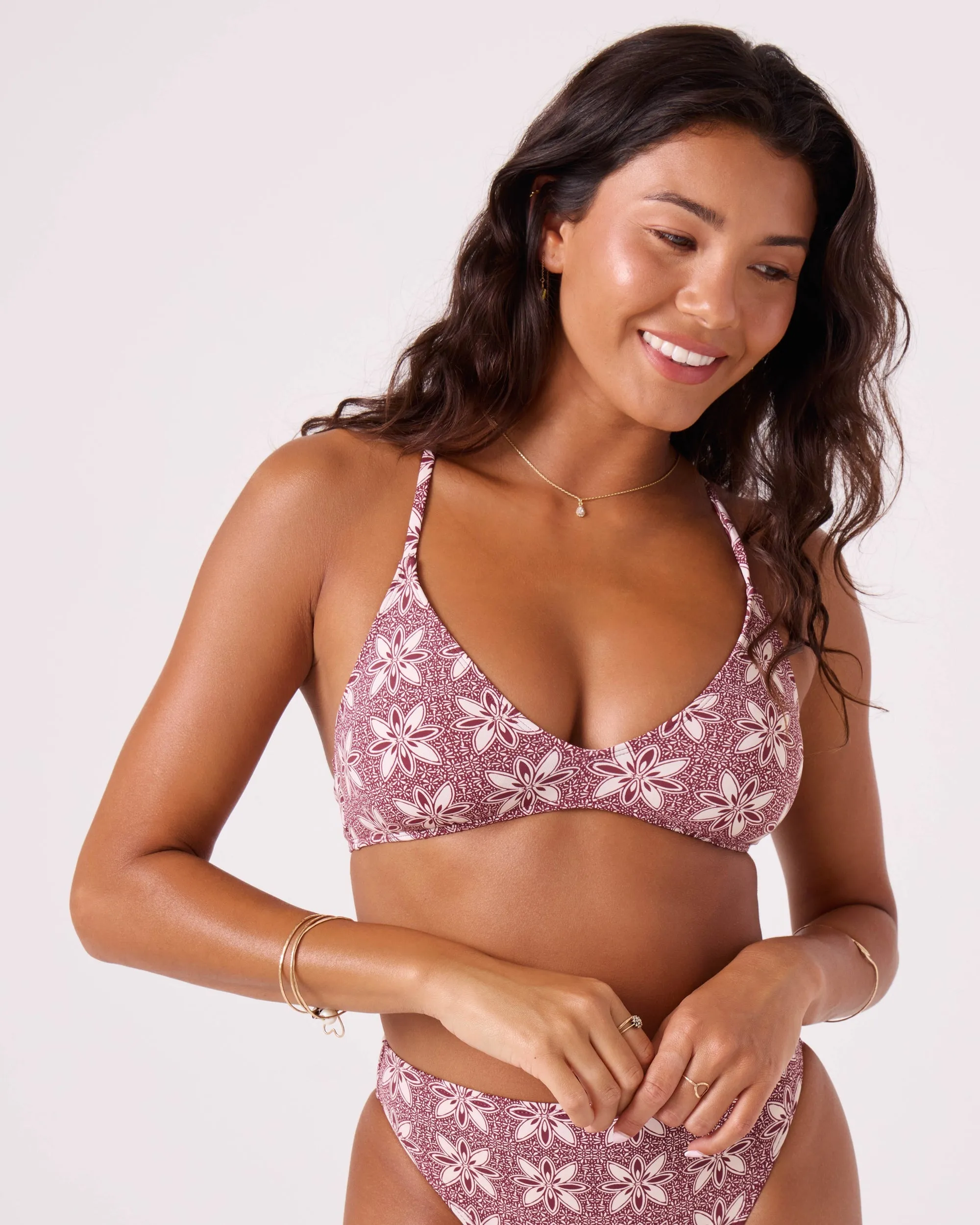 Roxy Batik Bloom Athletic Triangle Bikini Top - Port sold by Sun Diego Boardshops product image thumbnail 3