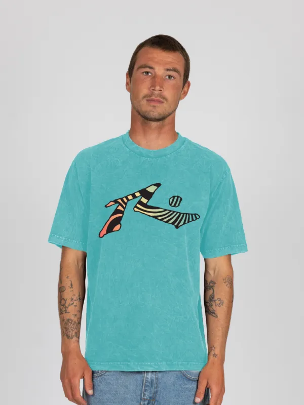 Rusty Acid Zebra Short Sleeve Tee - Teal Acid sold by Sun Diego Boardshops