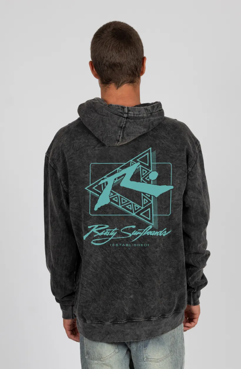 Rusty Triangle R.Dot Hooded Pull Over - Black Acid sold by Sun Diego Boardshops product image thumbnail 2