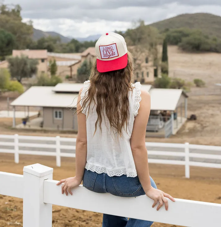 That Friday Feeling Long Live Cowgirls Canvas Trucker Hat - Red Split sold by Sun Diego Boardshops product image thumbnail 2