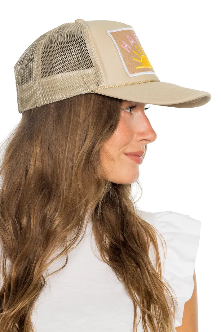 That Friday Feeling Happy Sun Trucker Hat - Tan sold by Sun Diego Boardshops product image thumbnail 3
