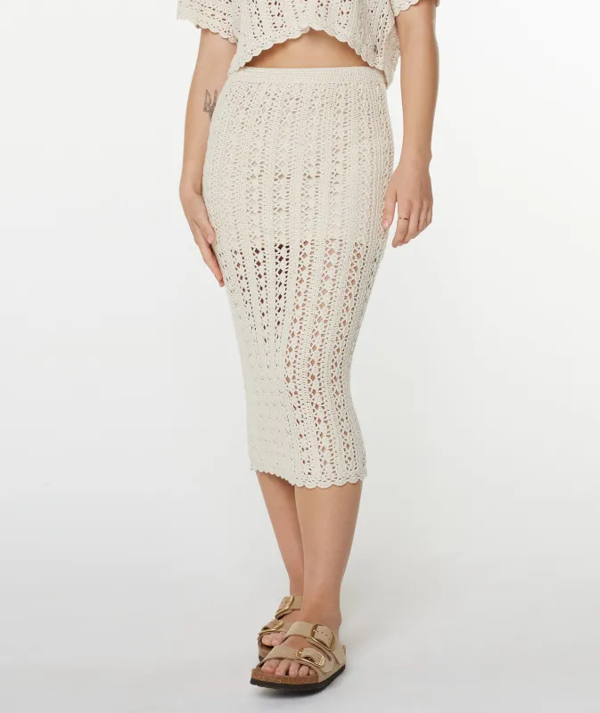 Roxy Sea Swirl Crochet Skirt - Parchment sold by Sun Diego Boardshops