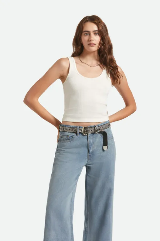 Brixton Pointelle Slim Fit Tank - White sold by Sun Diego Boardshops