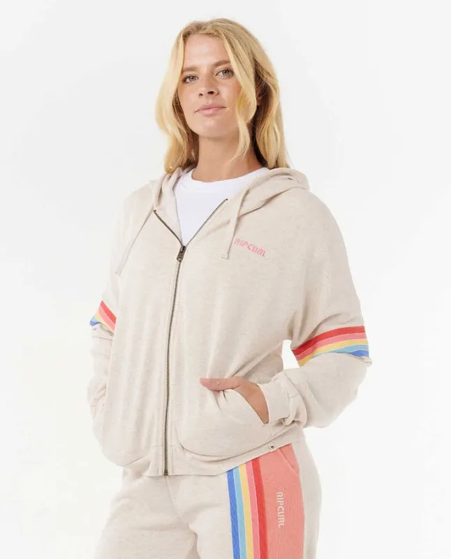 Rip Curl Surf Revival Zip Through Jacket - Oatmeal Marle 8526 made by Ripcurl