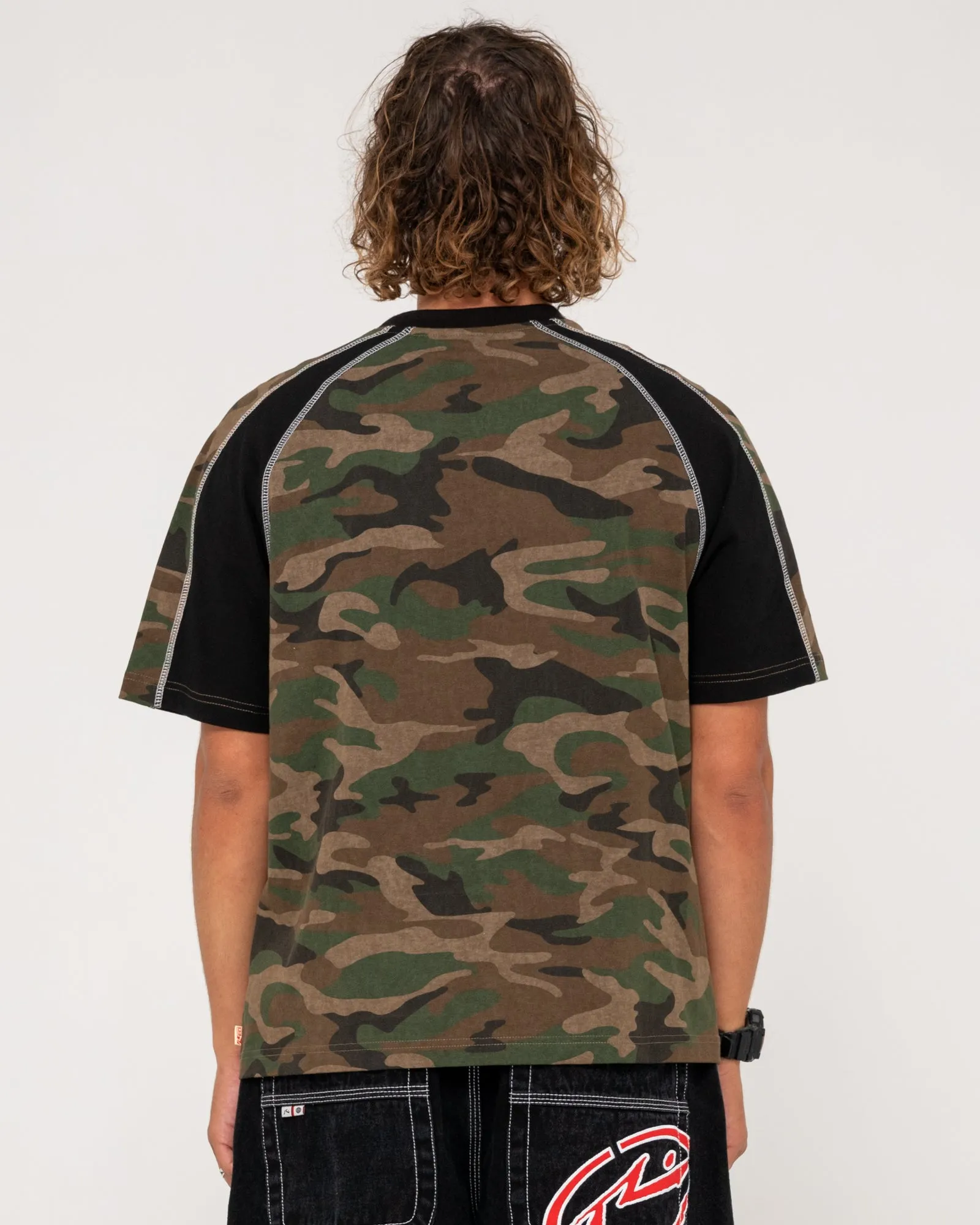 Rusty Woof Raglan Short Sleeve Tee - Camo sold by Sun Diego Boardshops product image thumbnail 3