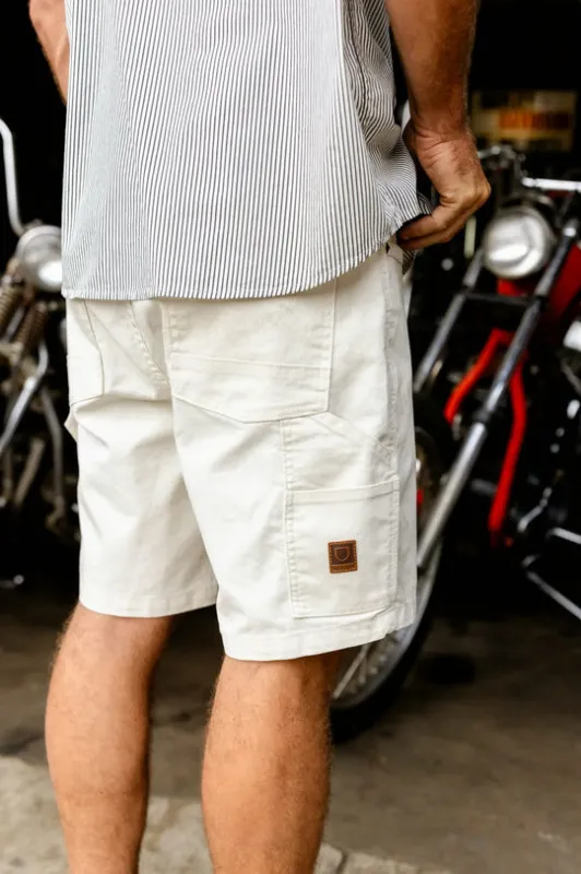 Brixton Builders Carpenter Baggy Short - Egret White sold by Sun Diego Boardshops