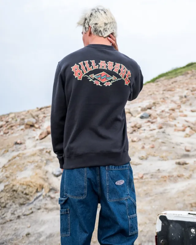 Billabong Short Sands Crewneck Sweatshirt - Washed Black sold by Sun Diego Boardshops