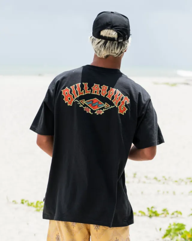 Billabong Rose Arch Regular Short Sleeve T-Shirt - Washed Black sold by Sun Diego Boardshops