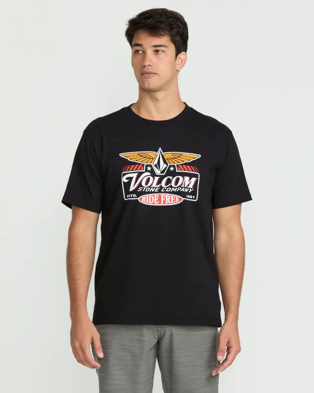 Volcom Revel Short Sleeve Tee - Black sold by Sun Diego Boardshops