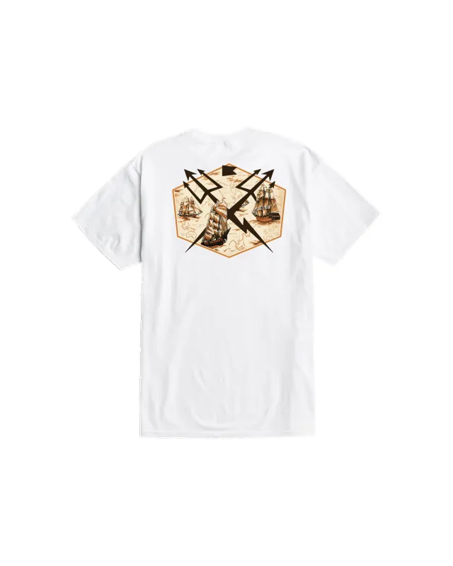 Dark Seas Treasure Map Stock T-Shirt - White sold by Sun Diego Boardshops