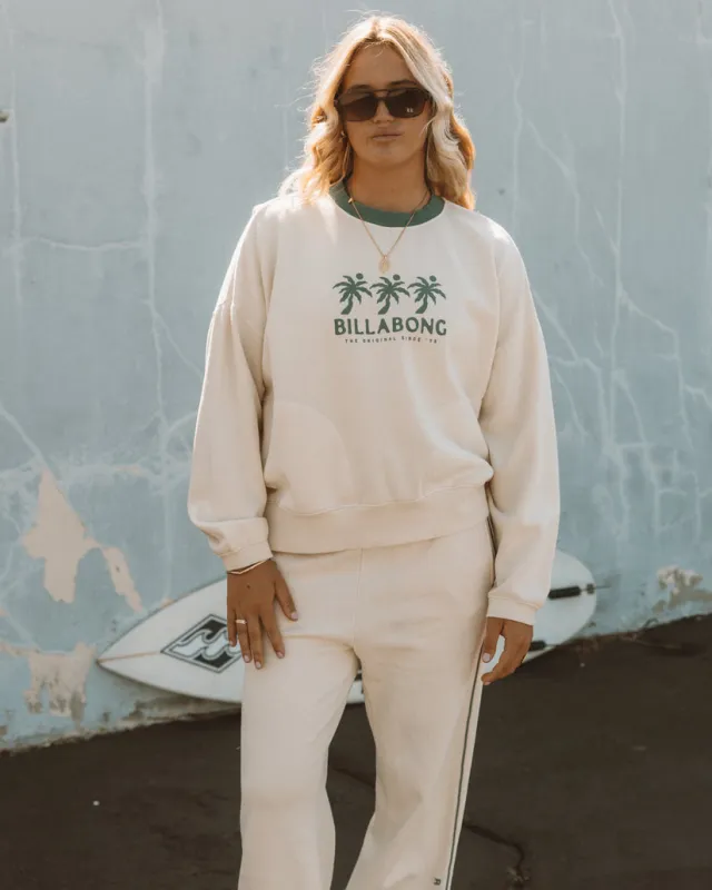 Billabong Triple Palms Crewneck Sweatshirt - White Cap sold by Sun Diego Boardshops