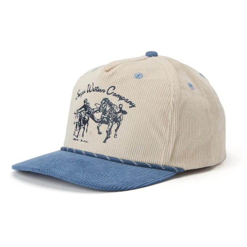 Seager Los Rios Corduroy Snapback - Cream/Blue made by Seager