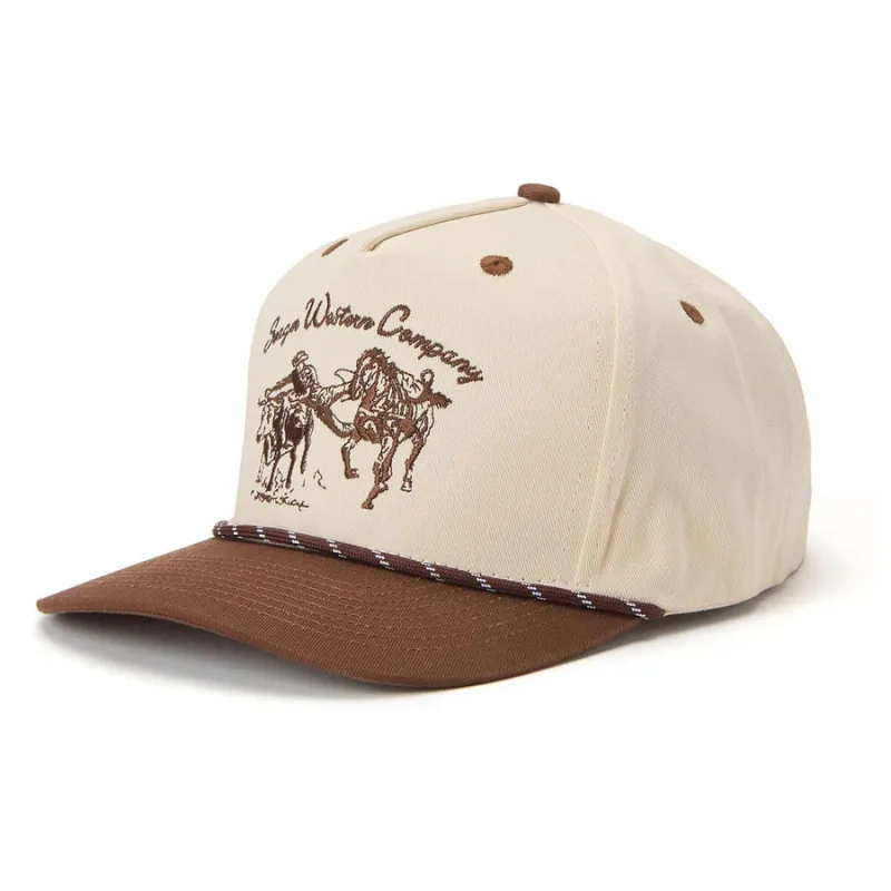 Seager Los Rios Canvas Snapback - Cream/Brown made by Seager