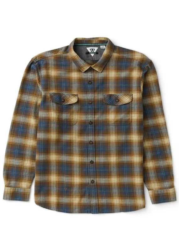 Vissla Central Coast Eco Long Sleeve Flannel - Rubber sold by Sun Diego Boardshops