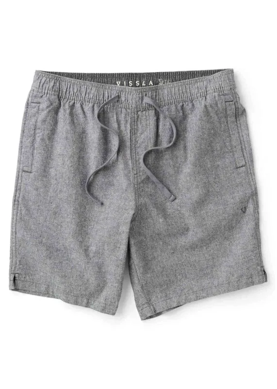 Vissla Rails Linen 18" Elastic Walkshort - Graphite sold by Sun Diego Boardshops