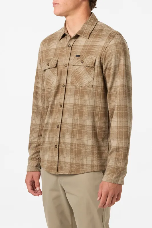 O`Neill Sutton Knit Plaid Standard Fit Long Sleeve Shirt - Dark Khaki sold by Sun Diego Boardshops