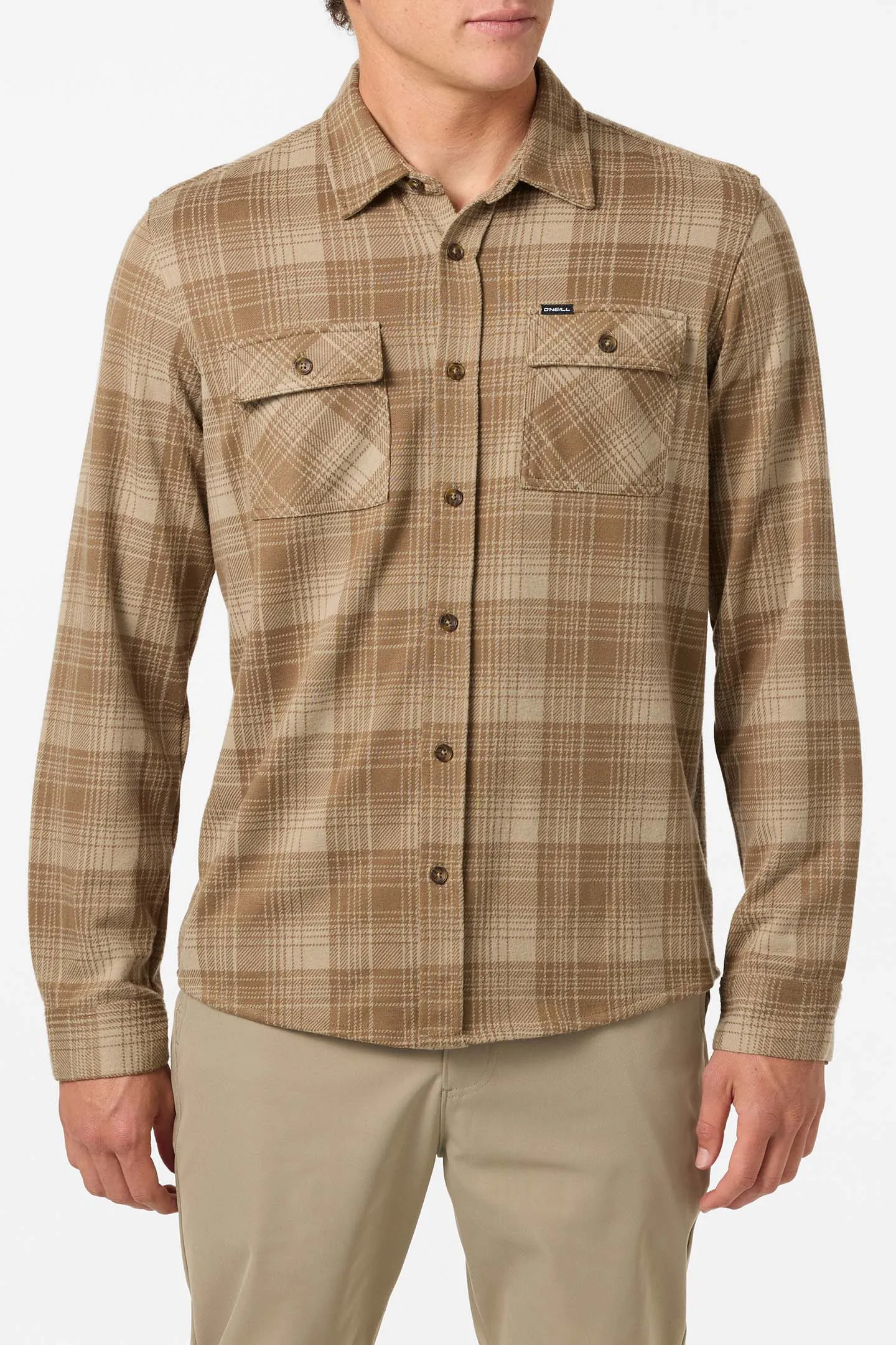 O`Neill Sutton Knit Plaid Standard Fit Long Sleeve Shirt - Dark Khaki sold by Sun Diego Boardshops product image thumbnail 2