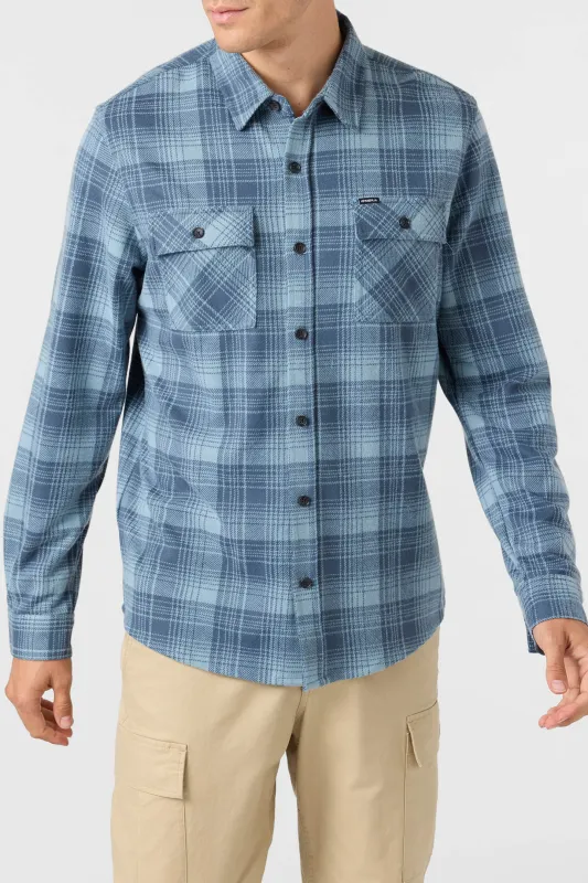 O`Neill Sutton Knit Plaid Standard Fit Long Sleeve Shirt - Citadel sold by Sun Diego Boardshops