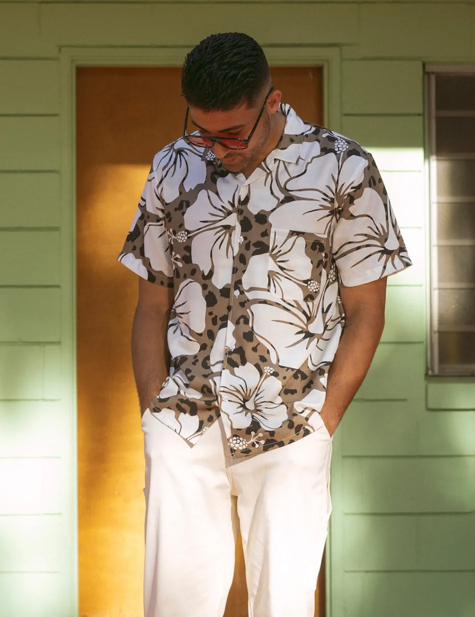Duvin Hibiscus Leopard Buttonup - Black sold by Sun Diego Boardshops product image thumbnail 3