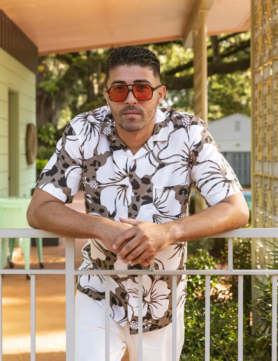 Duvin Hibiscus Leopard Buttonup - Black sold by Sun Diego Boardshops product image thumbnail 4