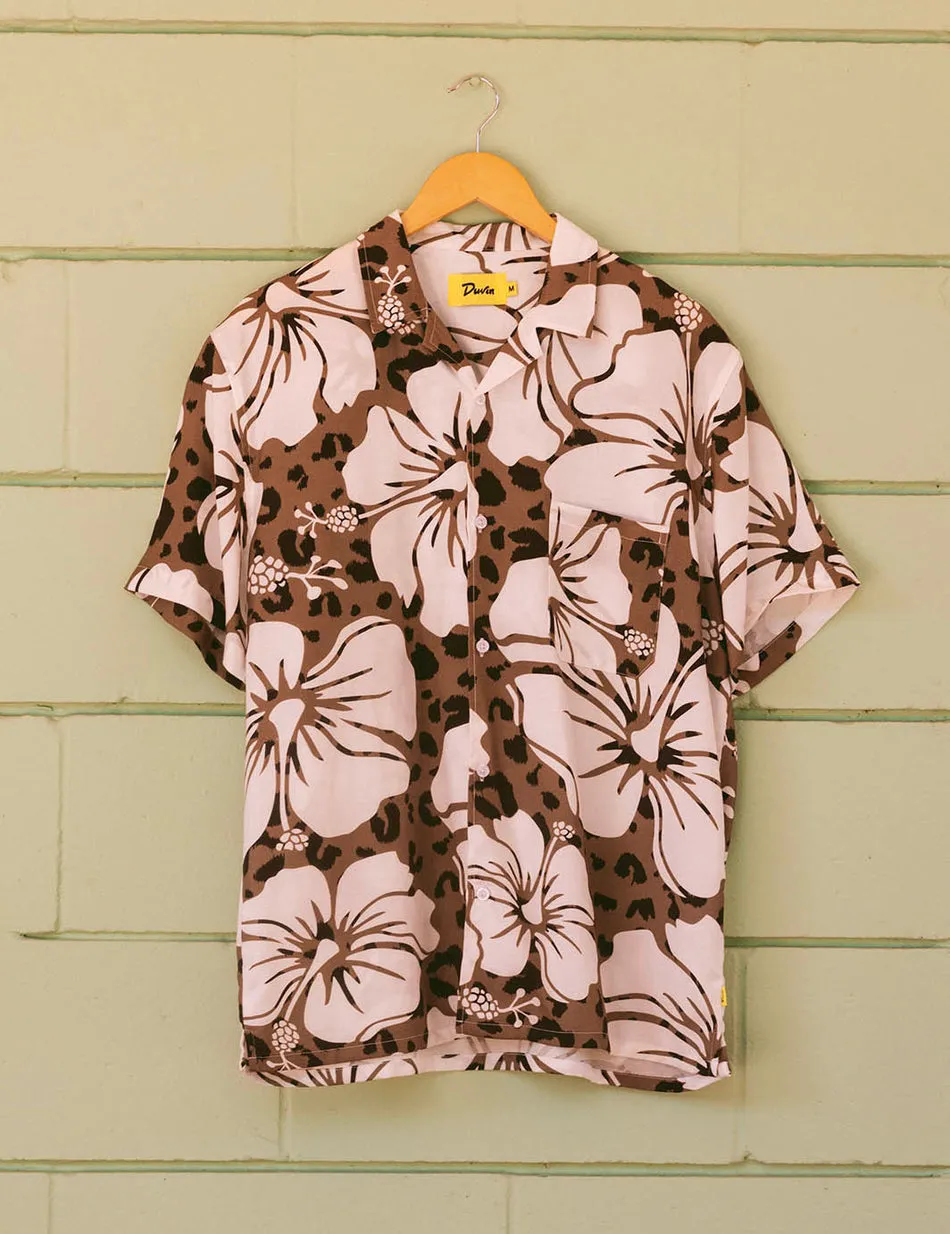 Duvin Hibiscus Leopard Buttonup - Black sold by Sun Diego Boardshops product image thumbnail 2