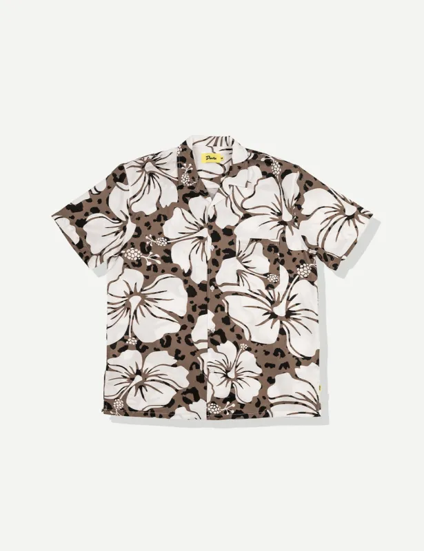 Duvin Hibiscus Leopard Buttonup - Black sold by Sun Diego Boardshops
