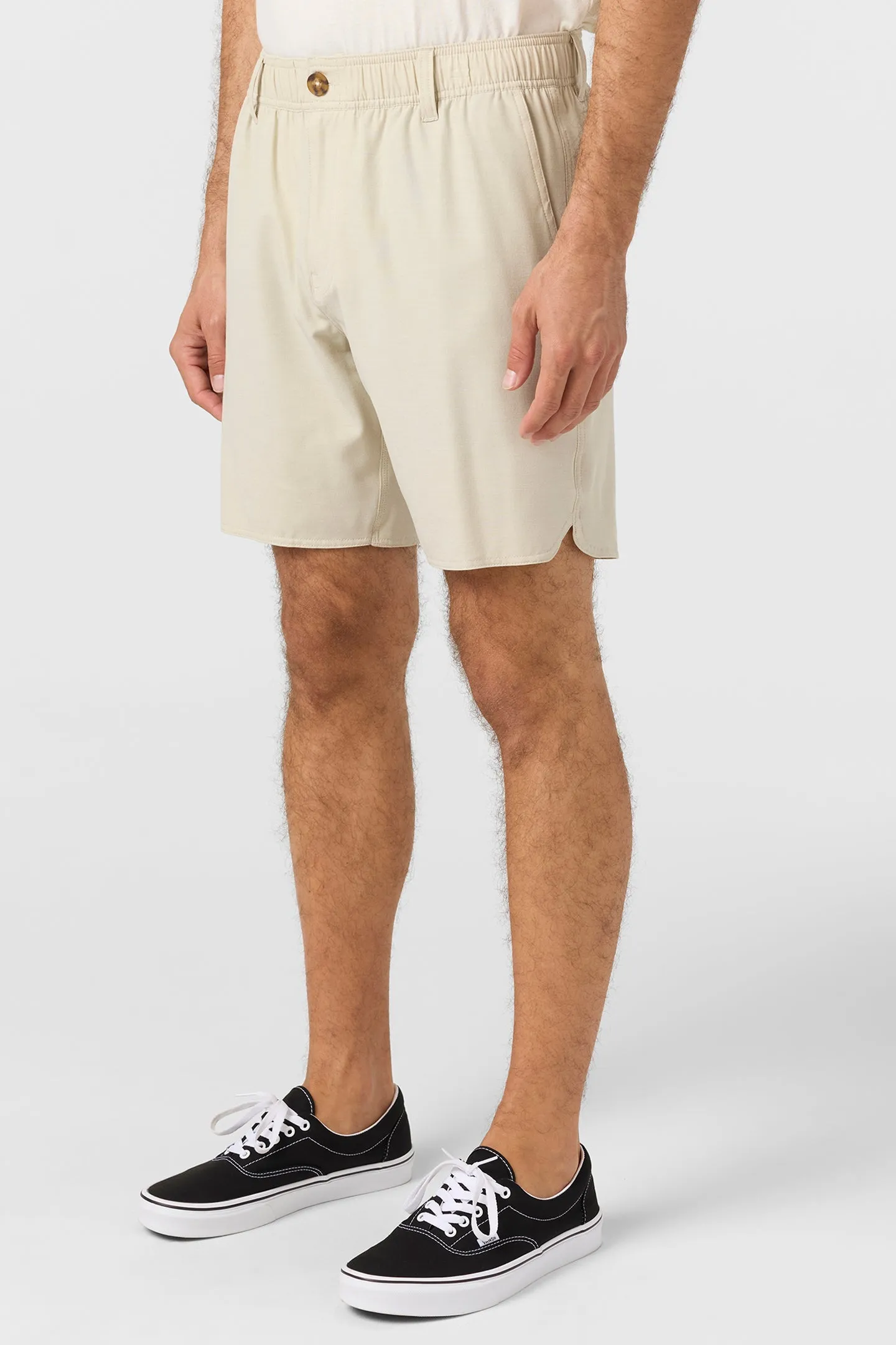 O`Neill Reserve Light Check Scallop Elastic Waist 18" Hybrid Shorts - Light Khaki 2 sold by Sun Diego Boardshops product image thumbnail 2