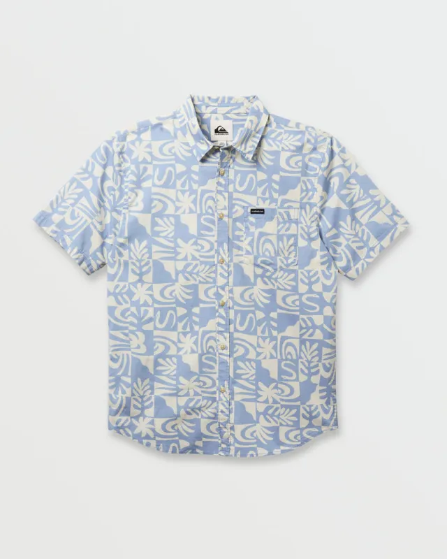 Quiksilver Terra Classic Stretch Short Sleeve Shirt - Ashley Blue sold by Sun Diego Boardshops