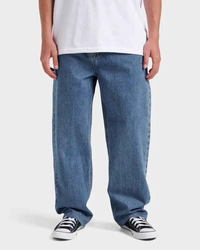 Quiksilver Baggy Denim Jeans Pants - Medium Indigo sold by Sun Diego Boardshops