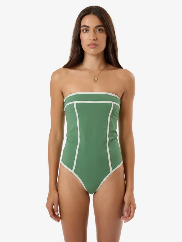 THRILLS Jade Strapless One Piece - ELM GREEN sold by Sun Diego Boardshops