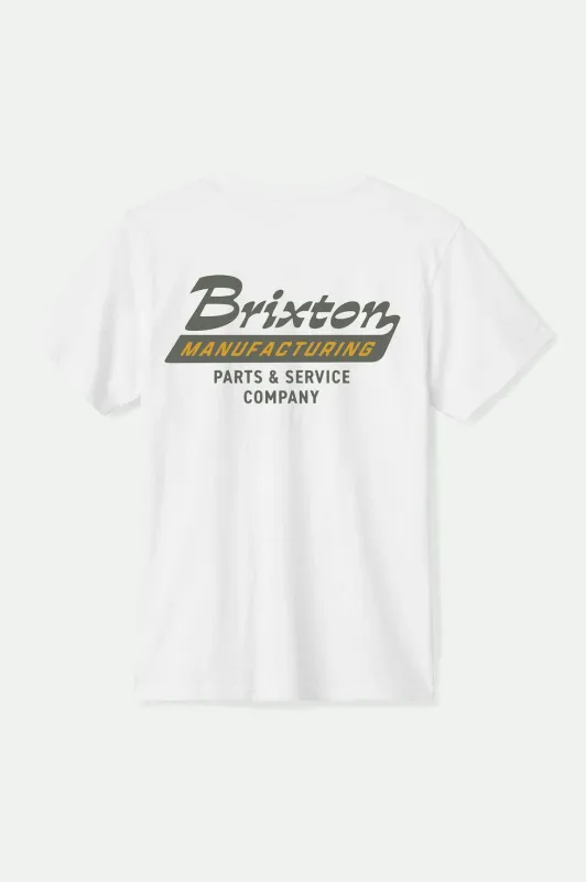 Brixton Township Tailored T-Shirt - White/Olive sold by Sun Diego Boardshops