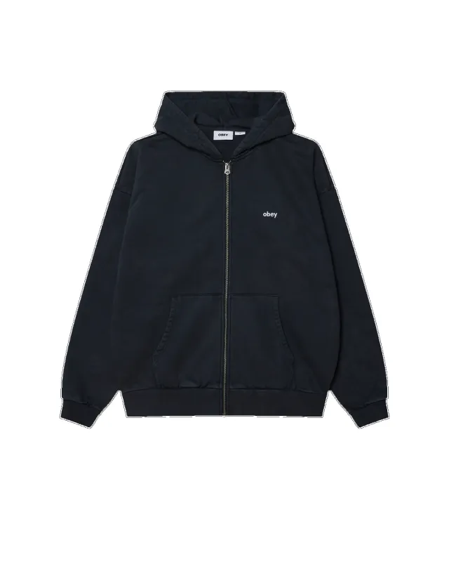 Obey Lowercase Pigment Zip Hood - Pigment Dark Navy sold by Sun Diego Boardshops