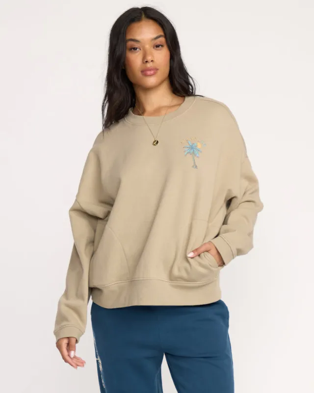 Billabong Palmin Camp Crewneck Sweatshirt - Cobblestone sold by Sun Diego Boardshops